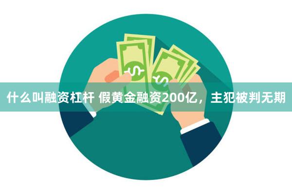 什么叫融资杠杆 假黄金融资200亿，主犯被判无期