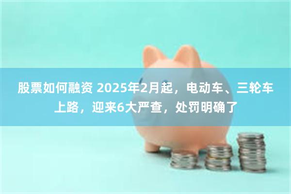 股票如何融资 2025年2月起，电动车、三轮车上路，迎来6大严查，处罚明确了